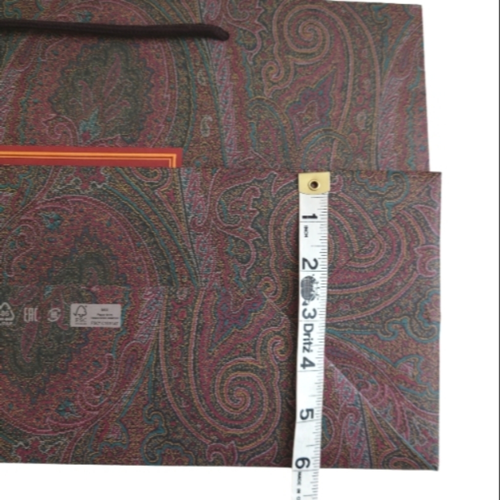 ETRO paisley paper scarf square box shopping gift bag bundle - Picture 10 of 11